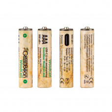 Аккумулятор GreenBean WoodCell AAA зарядка USB-C (набор 4 шт) Аккумулятор GreenBean WoodCell AAA зарядка USB-C (набор 4 шт)
