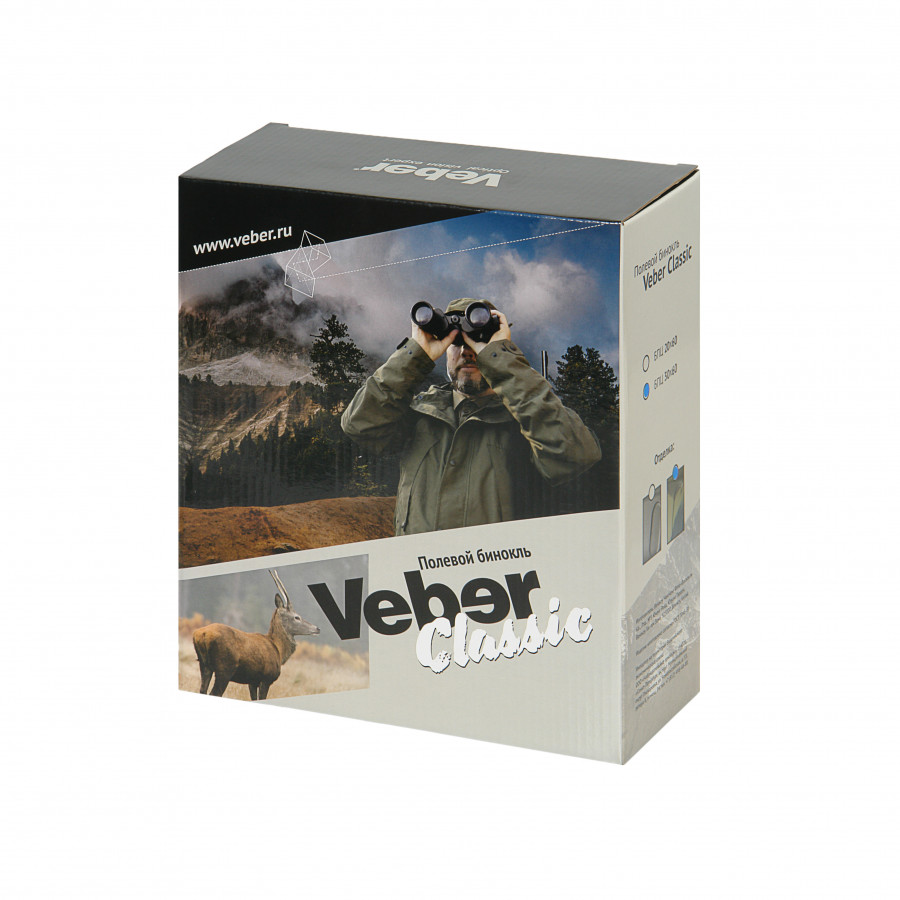 Бинокль Veber Classic БПЦ 30*60 VR камуфлированный