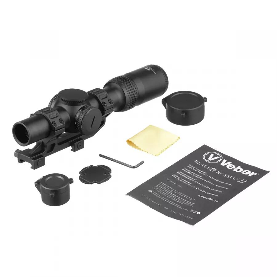 Прицел оптический Veber Black Russian II 1-10x24 IR D1 с креплением Прицел оптический Veber Black Russian II 1-10x24 IR D1 с креплением
