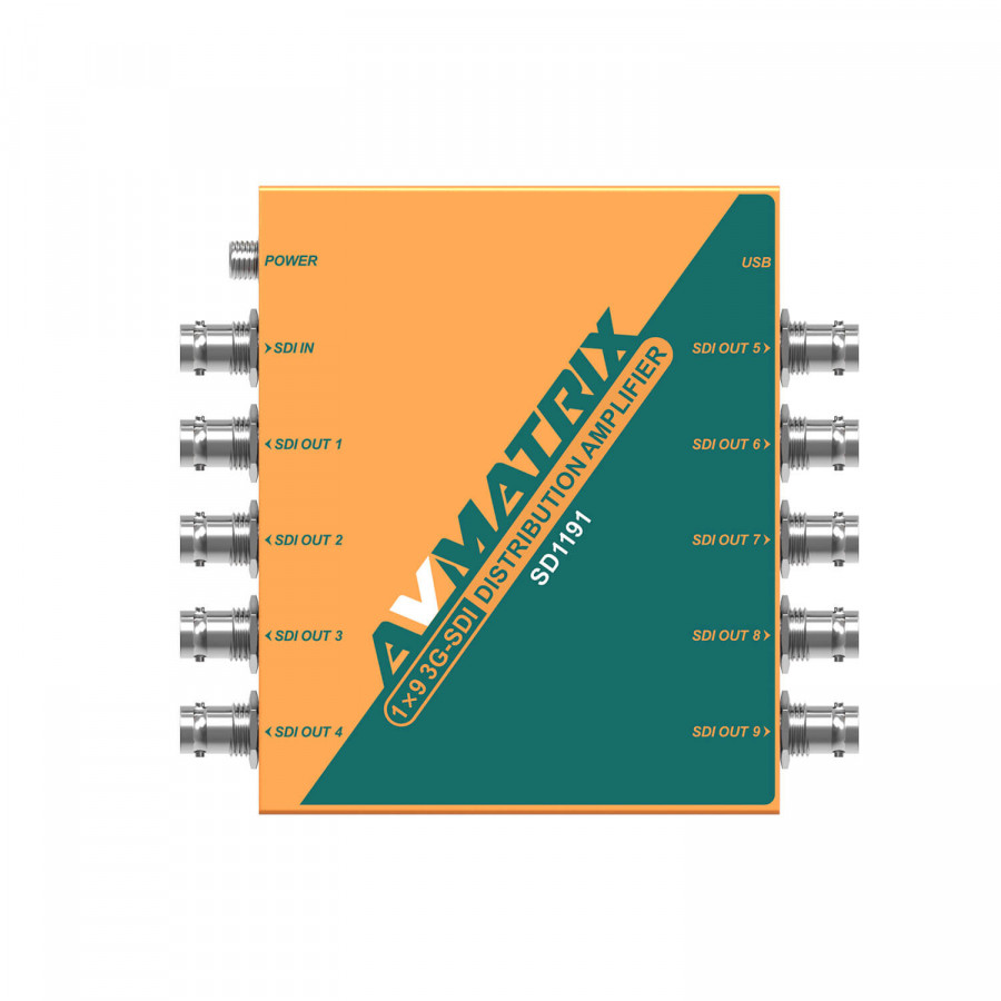 Усилитель-распределитель AVMATRIX SD1191 3G-SDI 1×9 с восстановлением тактовой частоты